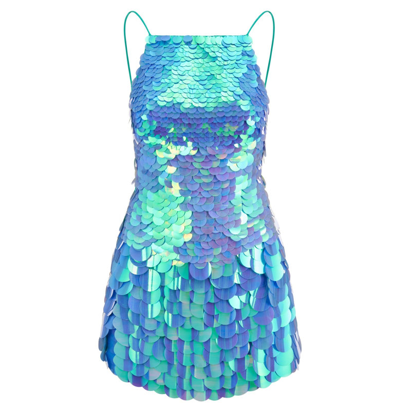 Thumbnail of Scout Dress In Blue Disc Sequins image