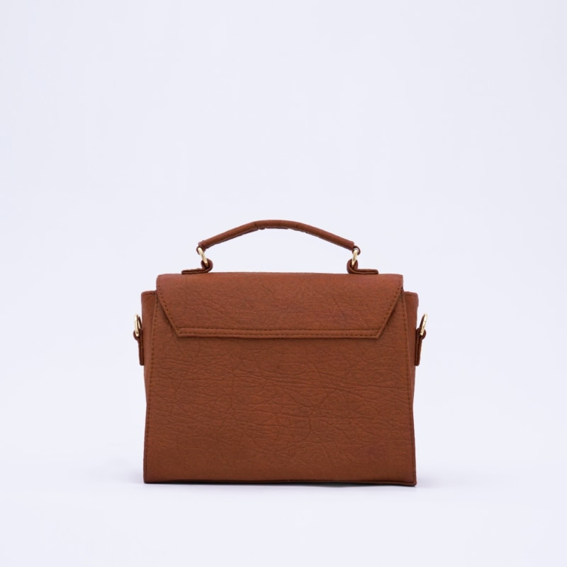 Thumbnail of London Piñatex Saddle Bag In Mocha Brown image