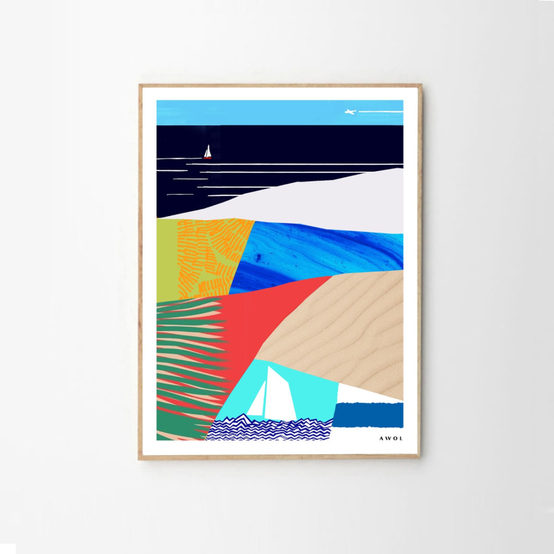 Thumbnail of Seaside Vacation Vibes Art Print: Mediterranean And Tropical Destinations - Multicolour image