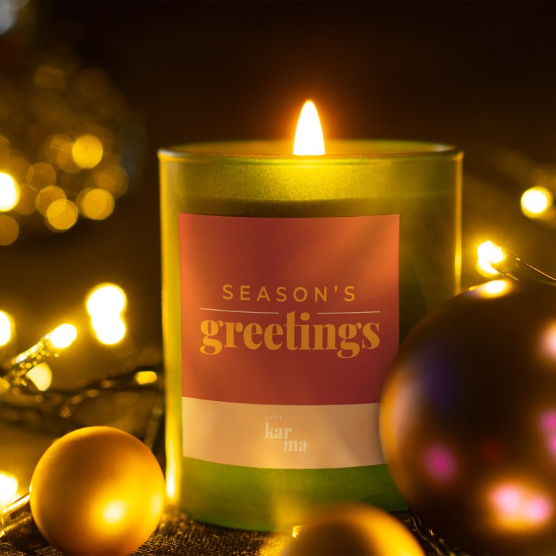 Thumbnail of Season's Greetings Candle - Twisted Lavender Large image