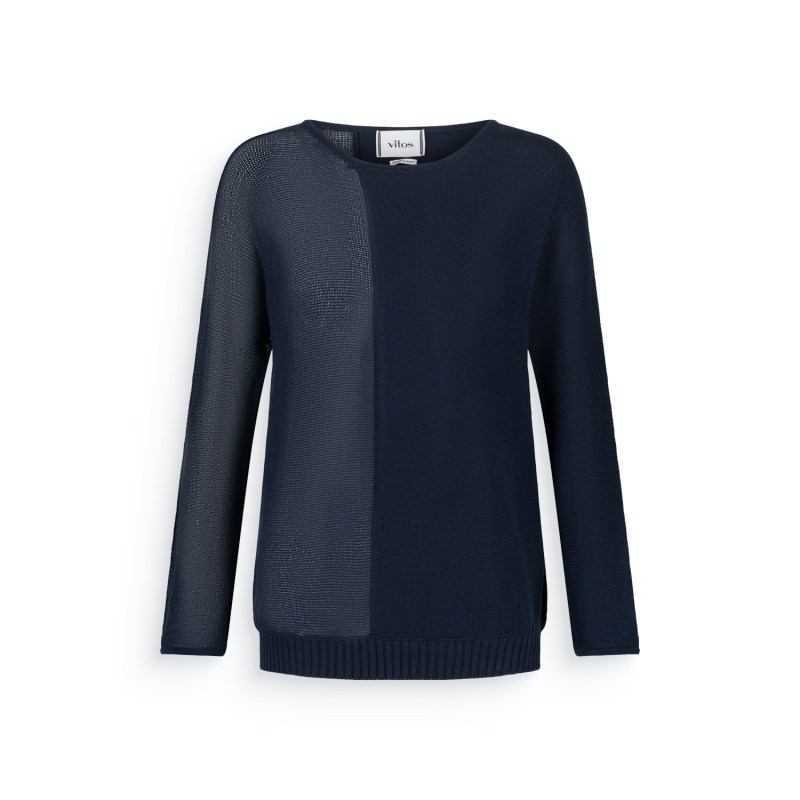 Thumbnail of Semi Sheer Cotton Sweater Midnight Blue image