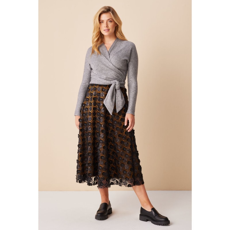 Sequin Embellished Midi Skirt Marianna D ri Wolf Badger