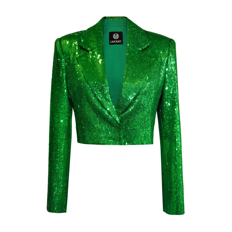 Sequin cropped blazer deals