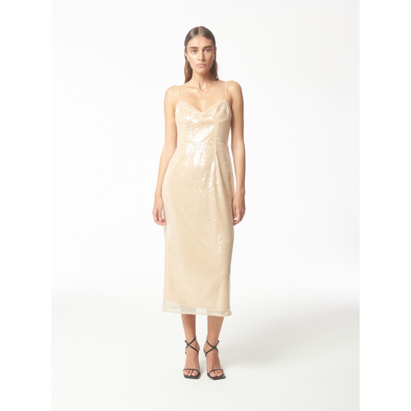 Sequin tulle midi dress hot sale