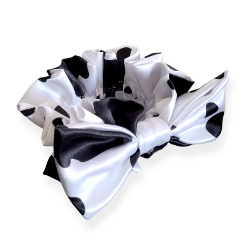 Thumbnail of Serena Scrunchie - Cow Print Black And White image