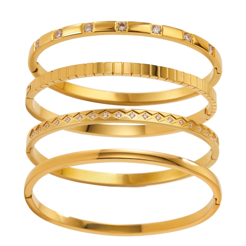 Gold four bangles set outlet