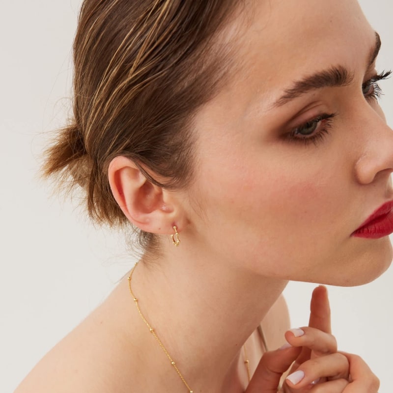 Sterling silver rose gold hoop earrings top