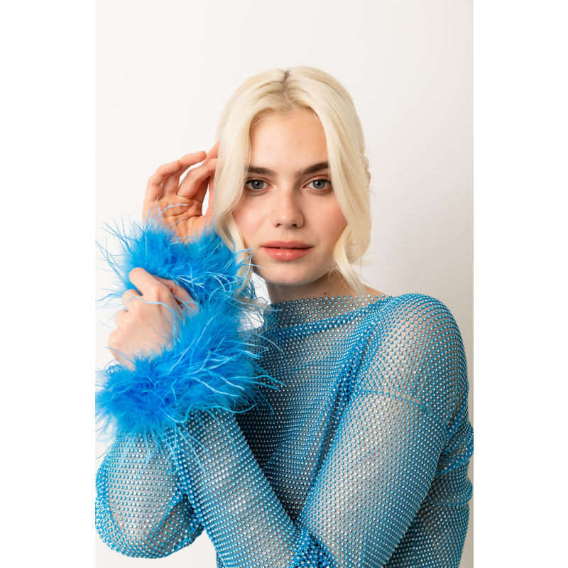 Seville Blue Net Mesh Rhinestone Maxi Dress | AMY LYNN Seville Blue Net Mesh Rhinestone Maxi Dress | AMY LYNN