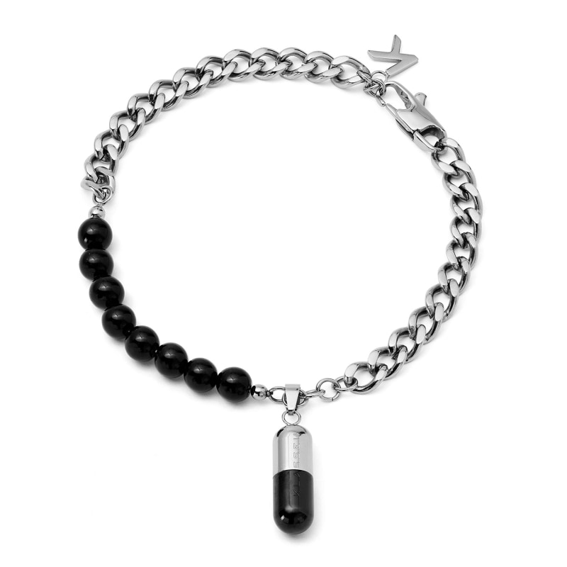 Thumbnail of Duality Capsule Bracelet - Silver & Black Onyx image