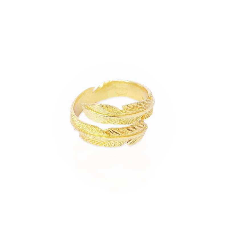 Gold feather deals ring