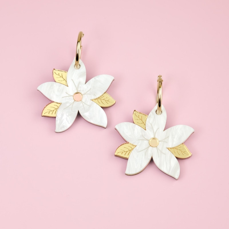 Sampaguita Flower Earrings By Chavelli Wolf Badger