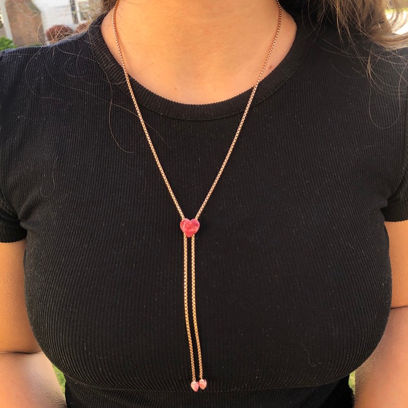 Thumbnail of Luv Me Pink Thulite Necklace image