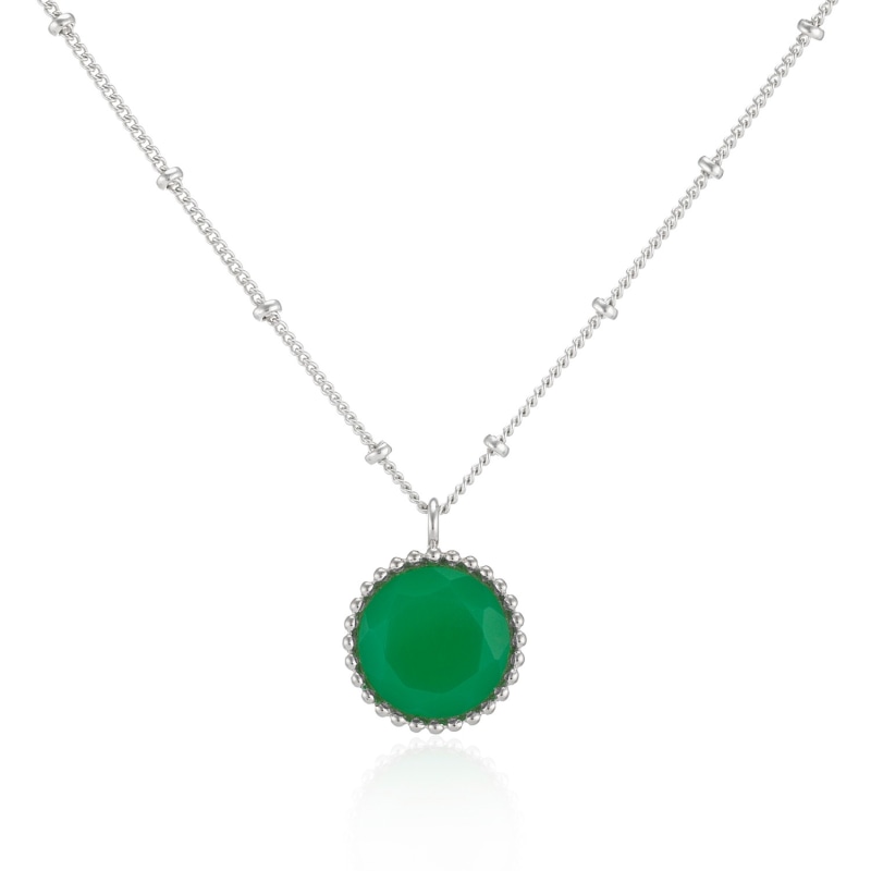 Thumbnail of Barcelona Silver May Birthstone Necklace Chrysoprase image