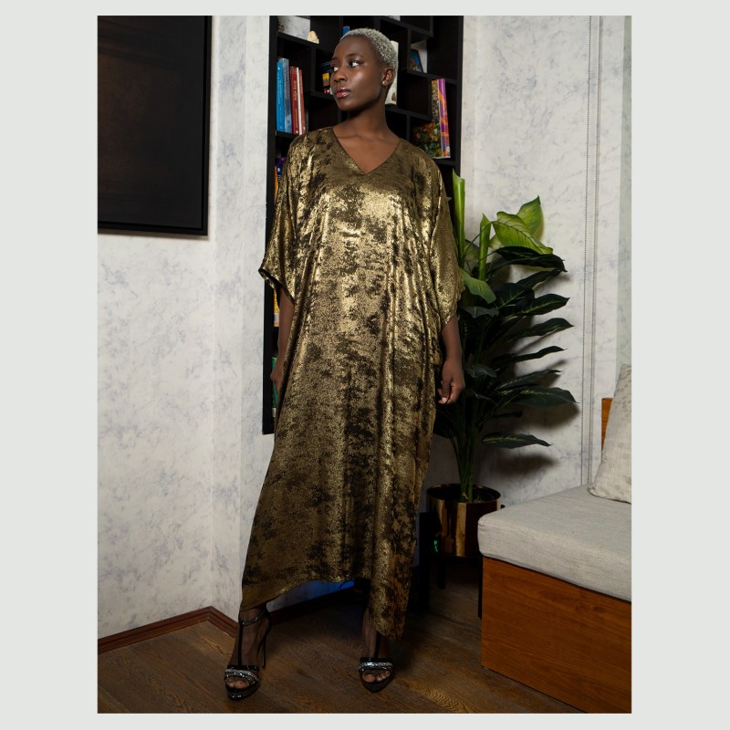 Gold new arrivals sequin kaftan
