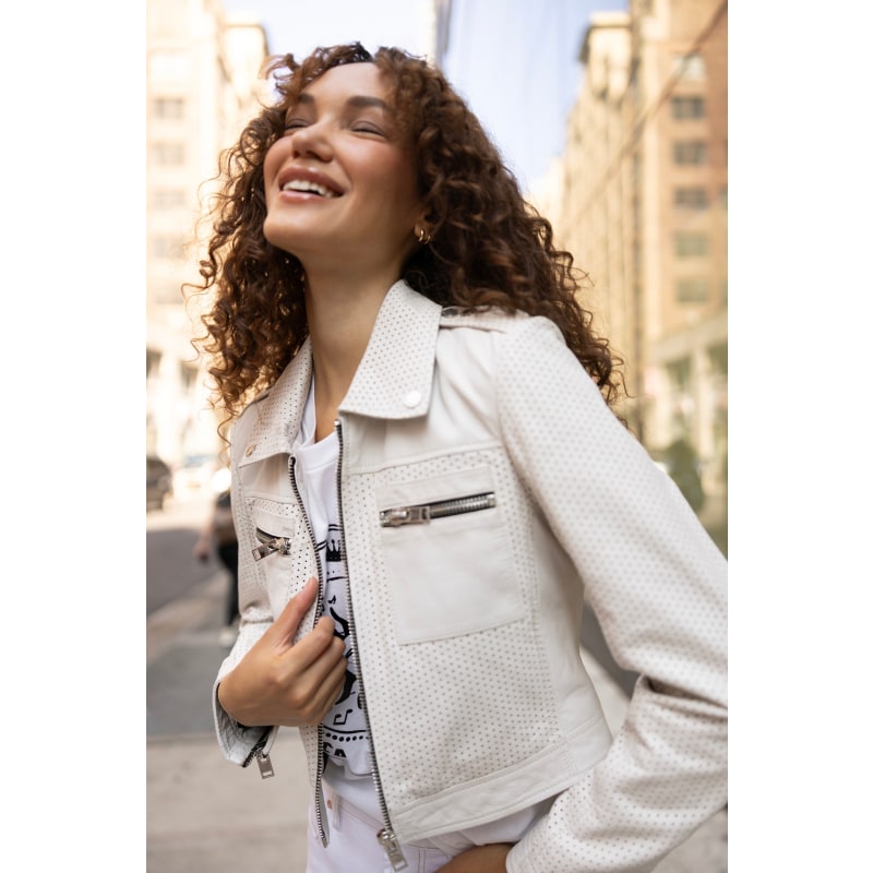 Thumbnail of Shala Rf Leather Jacket, White image