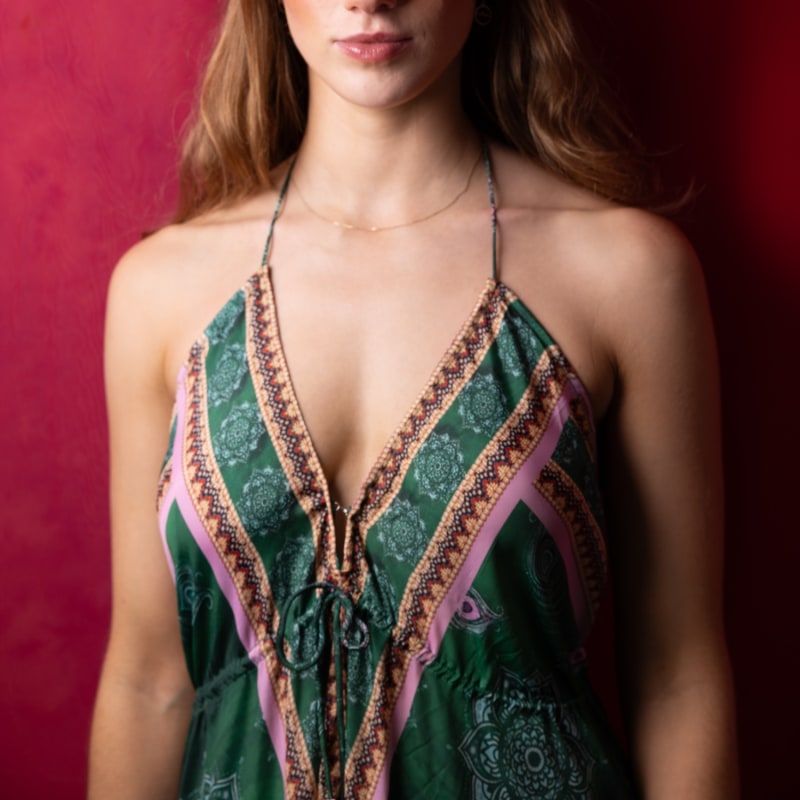 Thumbnail of Sharman Silk Halter Dress - Green image