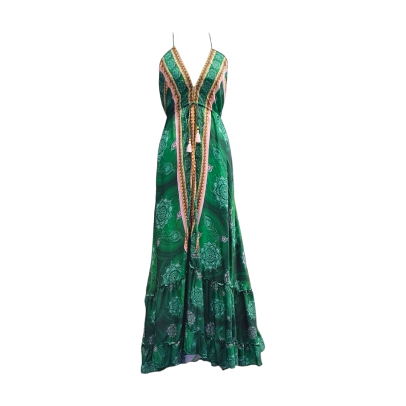 Thumbnail of Sharman Silk Halter Dress - Green image