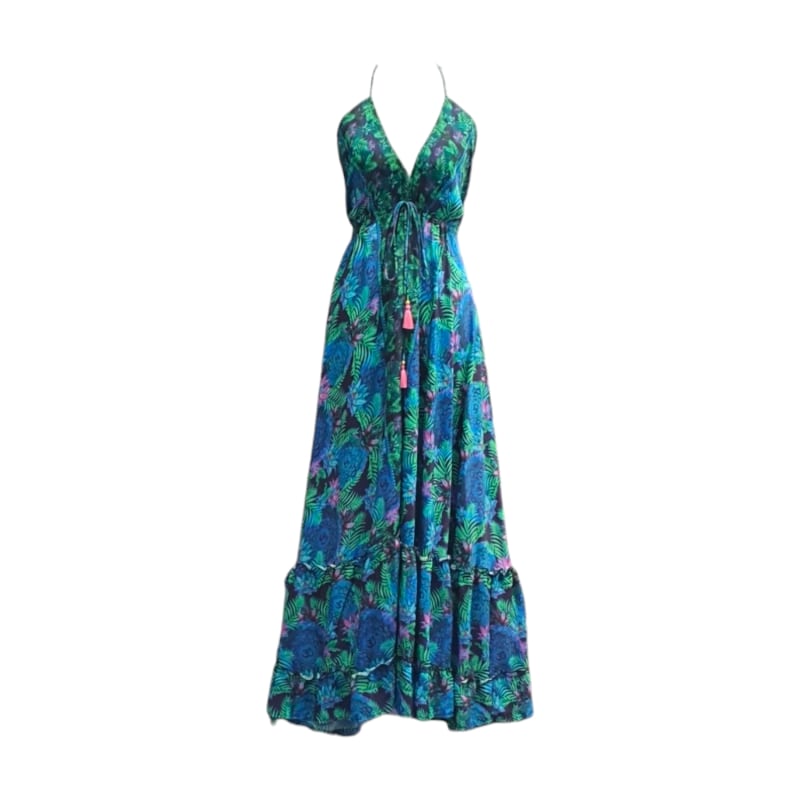 Thumbnail of Sharman Silk Halter Dress - Tropical Anahata image