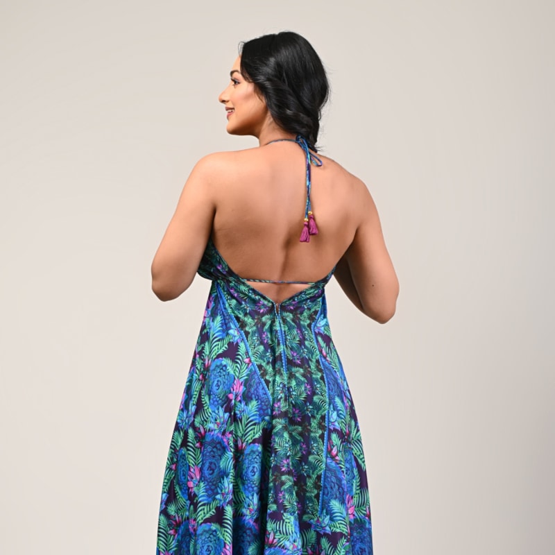 Thumbnail of Sharman Silk Halter Dress - Tropical Anahata image