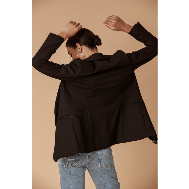 Thumbnail of Shawl Collared Boyfriend Blazer In Black image