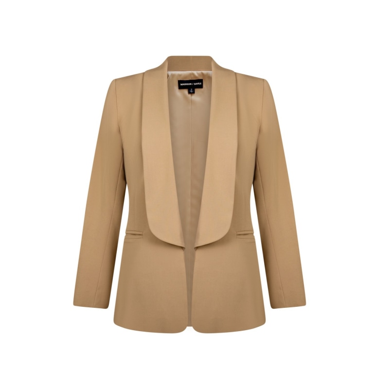 Thumbnail of Shawl Collared Boyfriend Blazer In Camel image