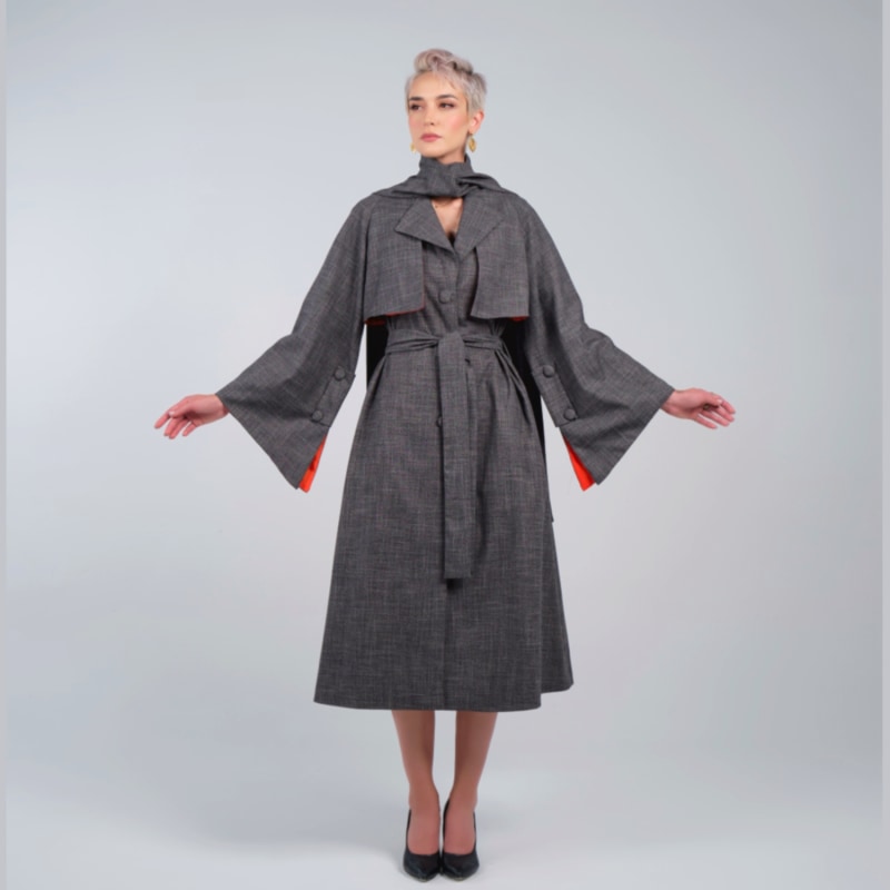 Thumbnail of Shawl Two Pieces Trenchcoat Gray image