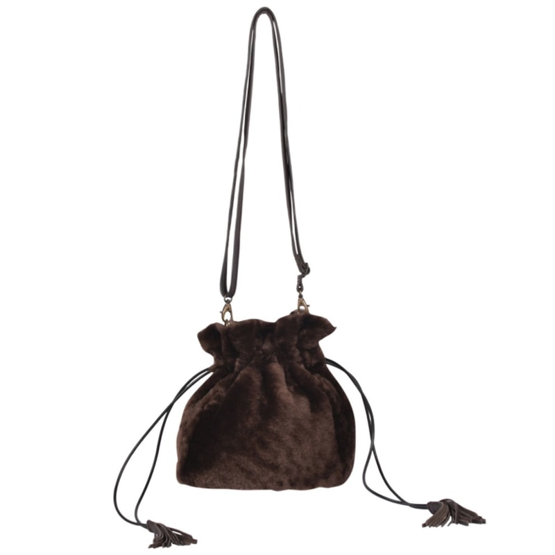 Sheepskin Crossbody Bag Chocolate Brown Justine Owen Barry Wolf Badger