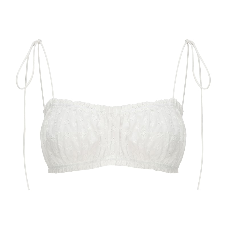 Thumbnail of Shirred Bralette In Cotton Eyelet image