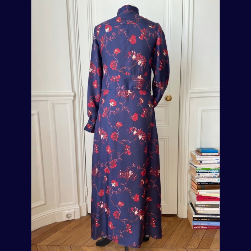 Thumbnail of Shirt Dress - Silk - Floral Print - Blue image