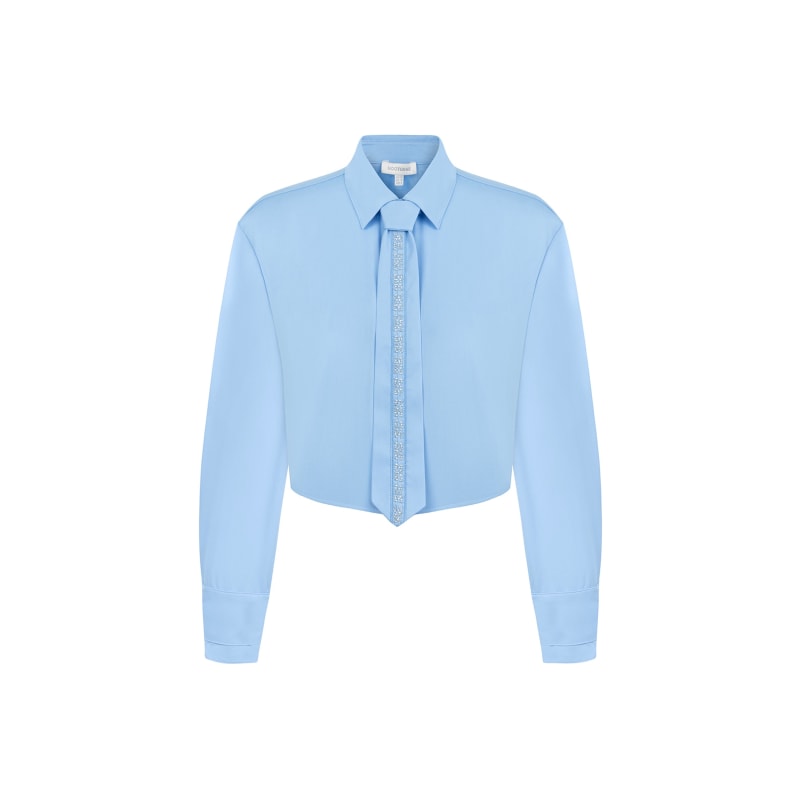 Thumbnail of Shirt With Tie Detail-Blue image