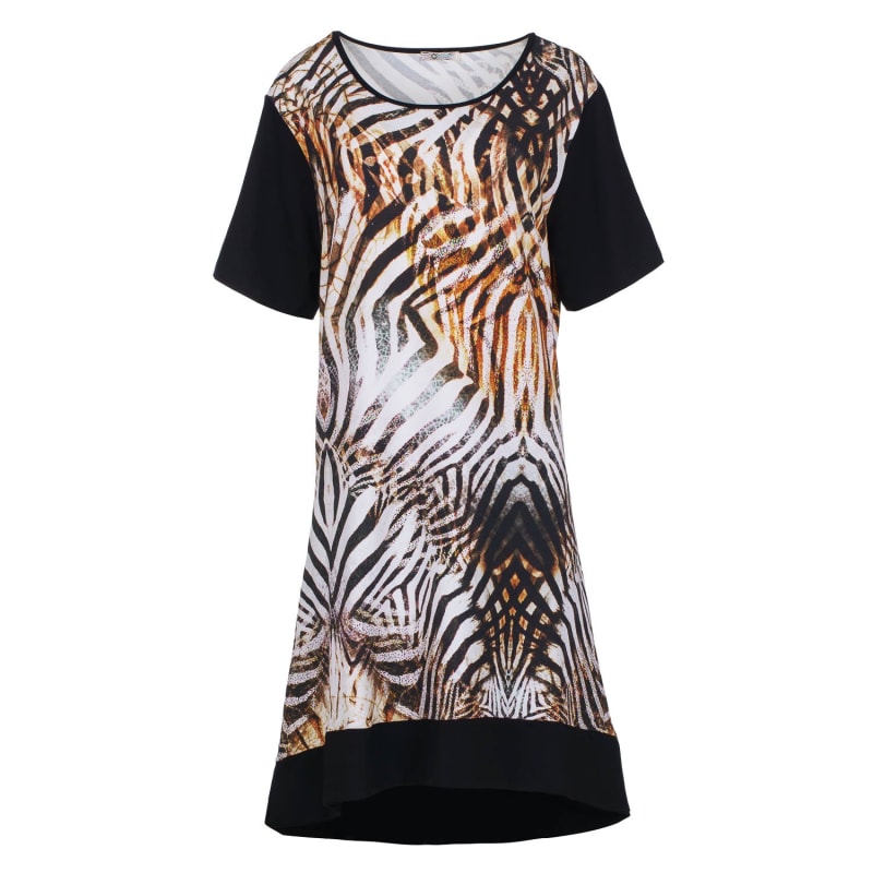 Short sleeve animal print dress cheap