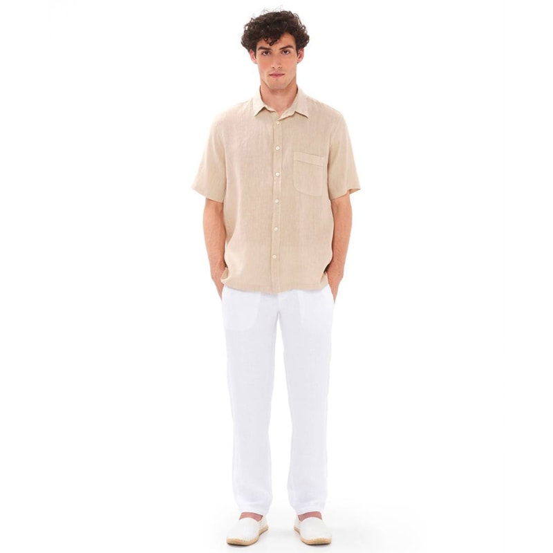 Thumbnail of Short Sleeved Front Pocket Linen Shirt - Lapis image