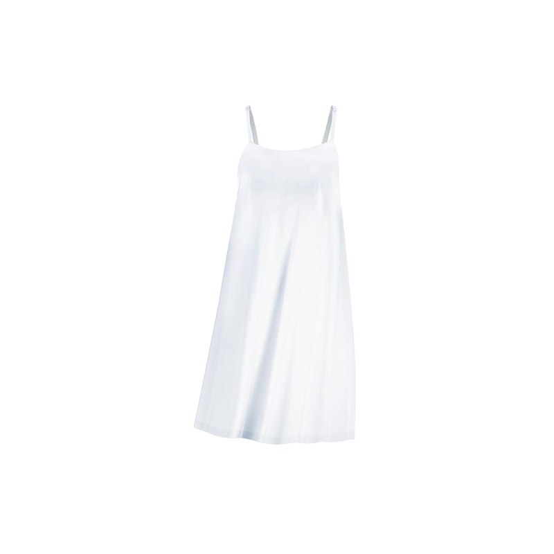 Short Trapeze Dress Aphrodite In Milk White Alas Silk Renata