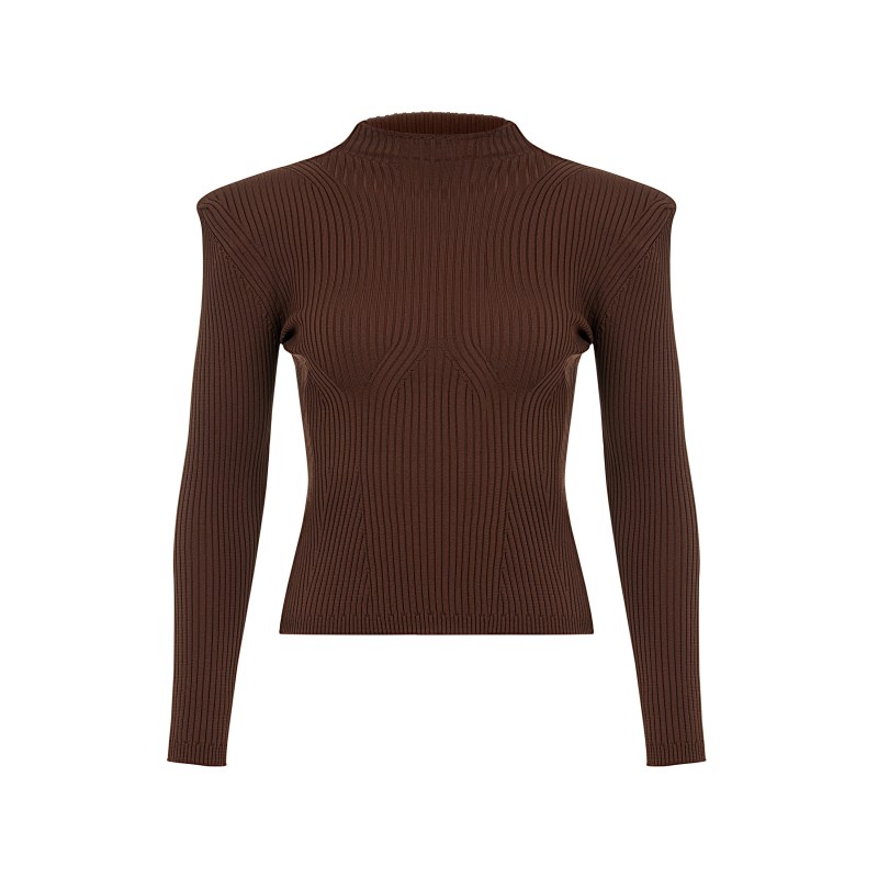 Shoulder pad knit sweater 2025