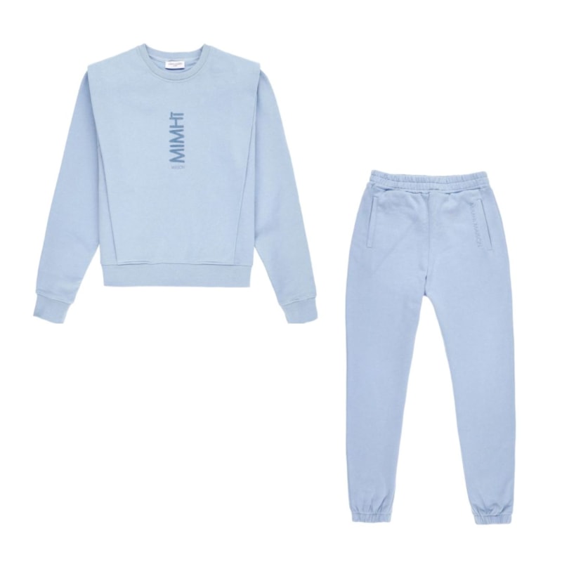 Shoulder Pad Sweatshirt Sweatpants Lauper Co Ord Set Blue Mimhi Maison Wolf Badger
