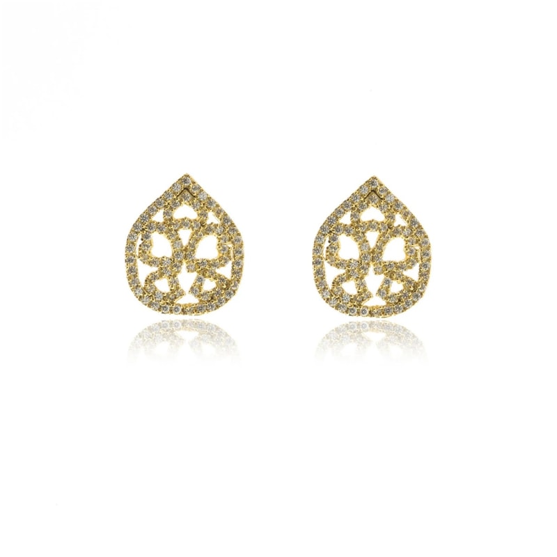 Thumbnail of Gold Drop Diamond Earrings image