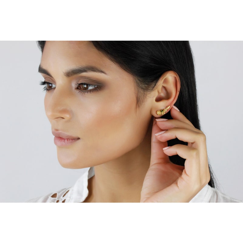 Thumbnail of Rose Diamond & Tourmaline Slider Earring Single - Gold image