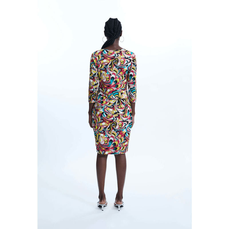 Thumbnail of Side Ruched Printed Midi Dress image