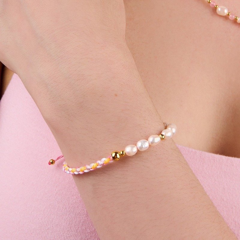 Sienna Pearl Cord Bracelet Little Sky Stone Wolf Badger