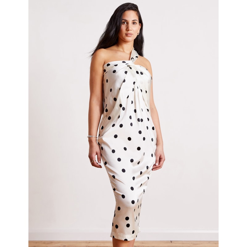 Polka dot bandeau dress best sale