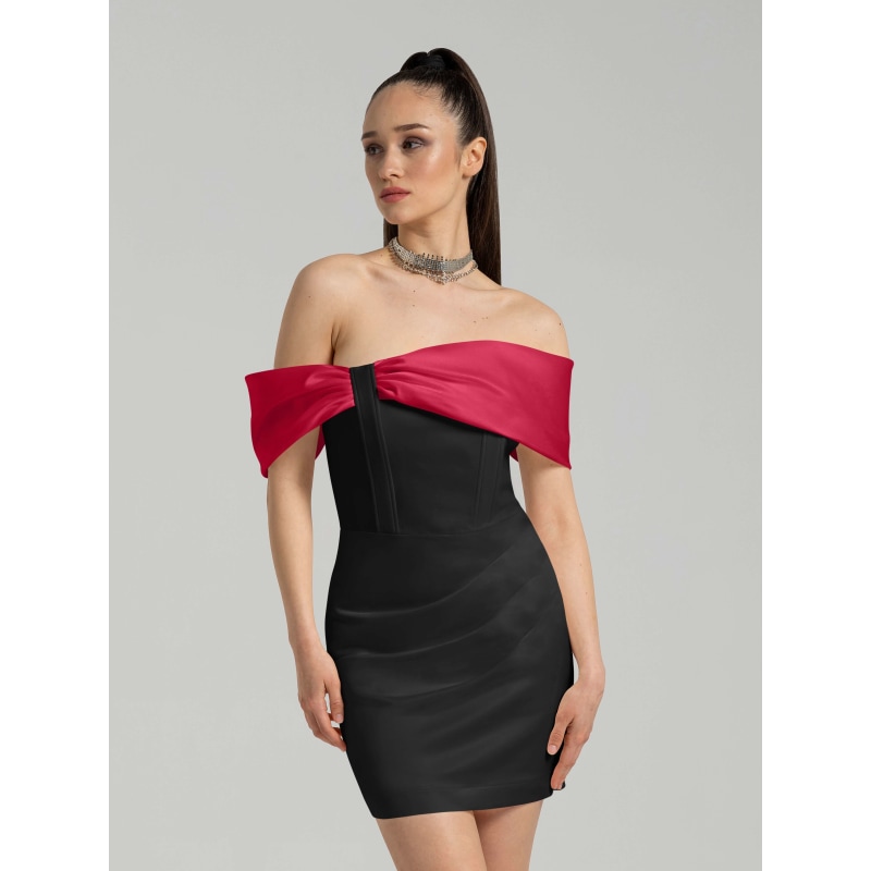 Thumbnail of Signature Of The Sun Mini Dress Black & Red image