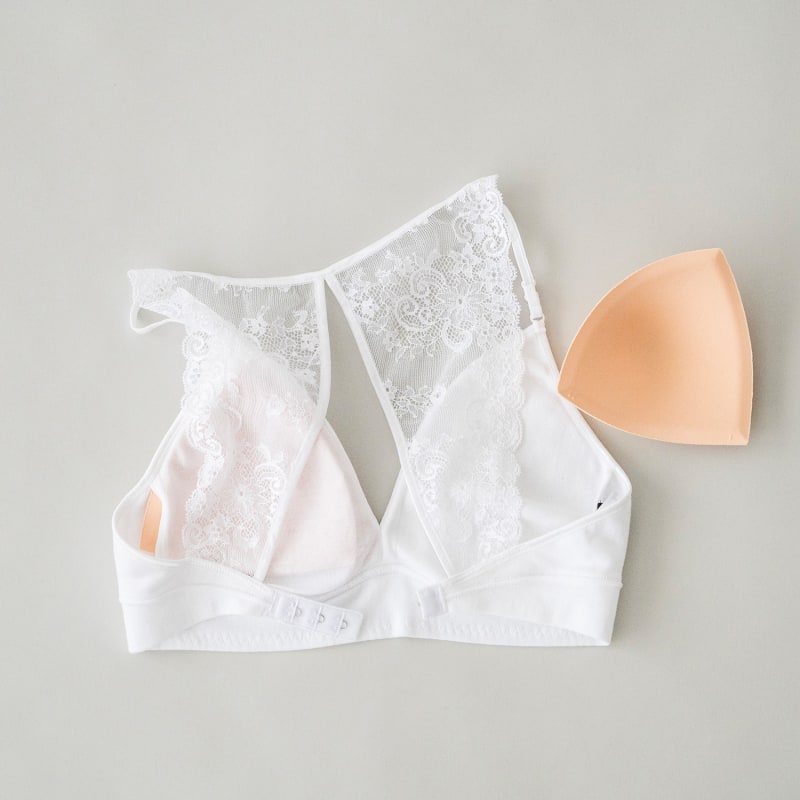 Thumbnail of Filoscozia Cotton Bralette With Leavers Lace, White image