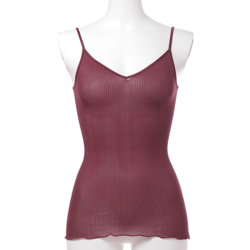 Thumbnail of Silk Accordion Camisole, Peony Red image