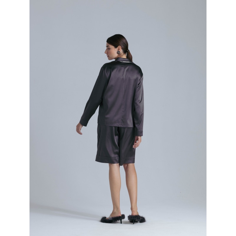 Thumbnail of Silk Bermuda Shorts 'Themis' In Magic Grey image