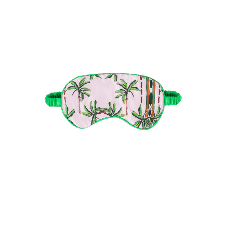 Thumbnail of Silk Eye Mask - Pink Palm image