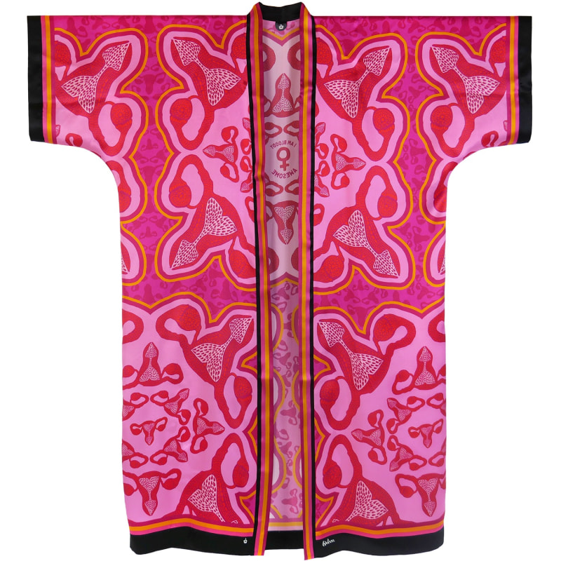 Thumbnail of Silk Kimono - Bloody Awesome - Pink image