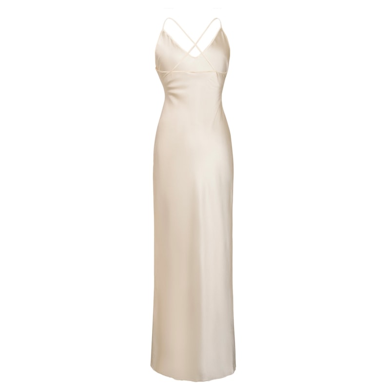 Silk Long Dress In Cream, Incantevole Milano