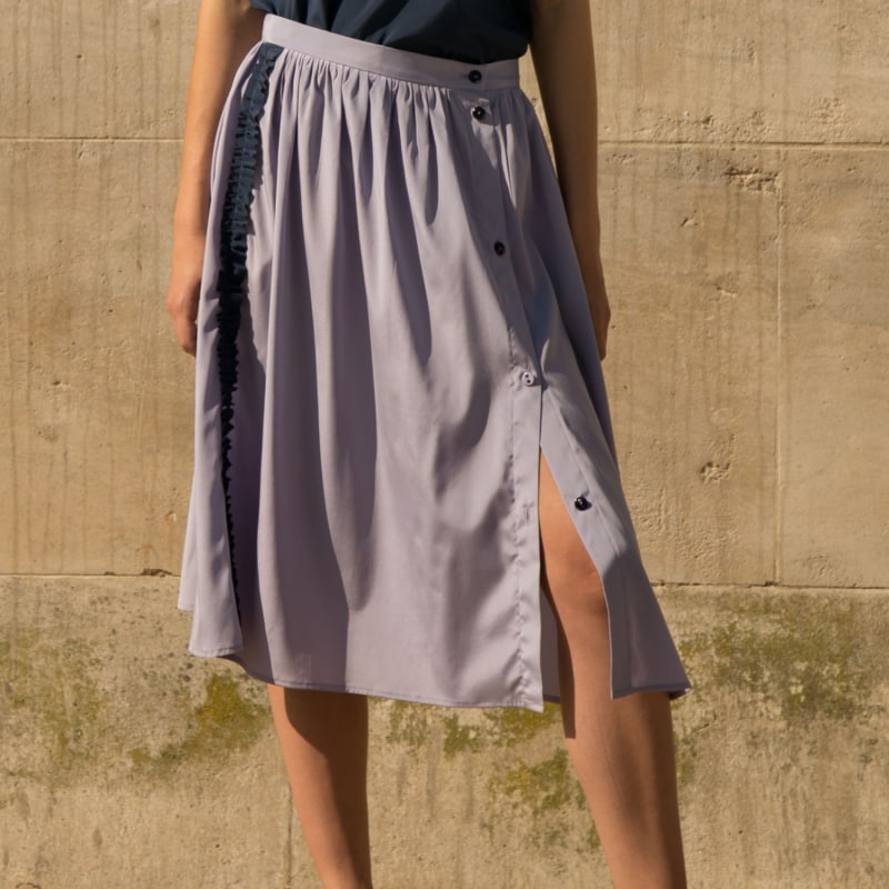 Thumbnail of Silk Midi Skirt Lavender image