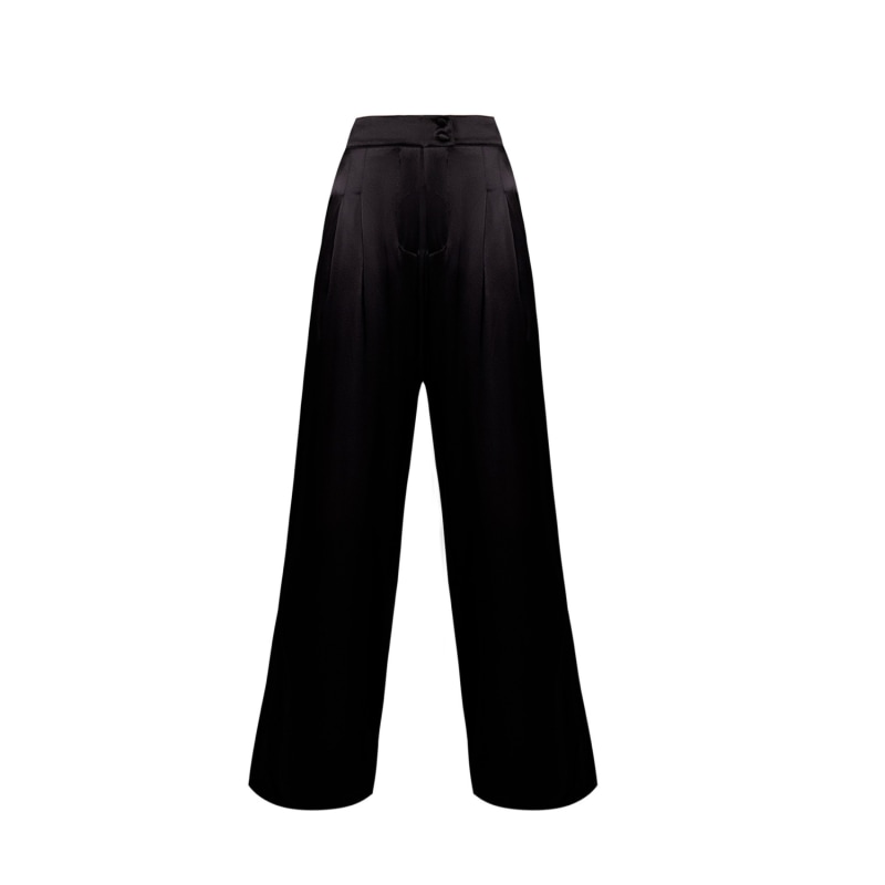 BECCA - Black Hammered Silk Trousers – The Summer Edit