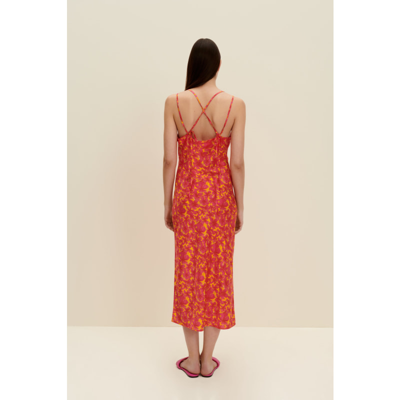 Thumbnail of Silk-Satin Slip Dress In Hibiscus Print image